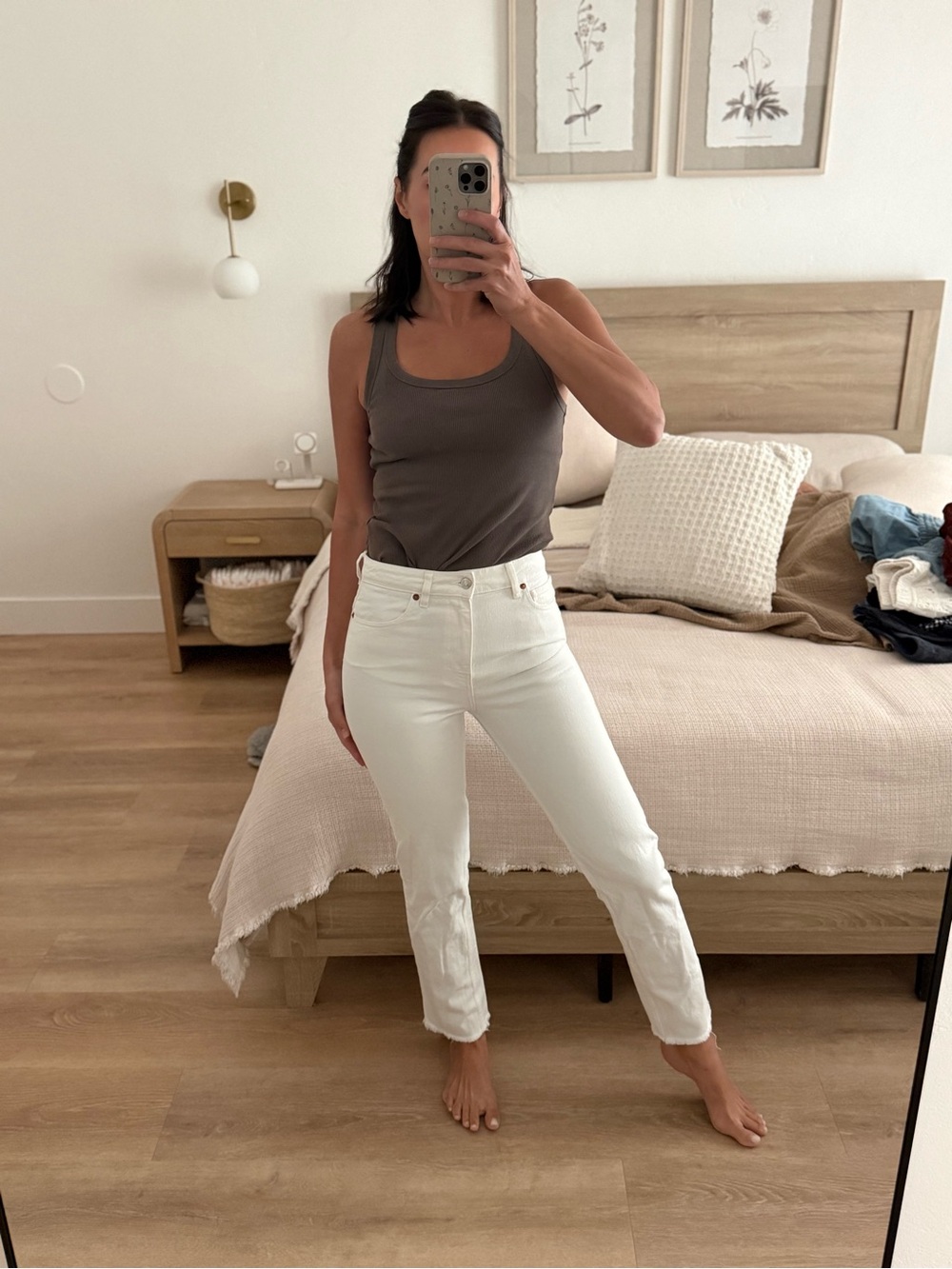 IRO Off-White High-Rise Straight Jeans